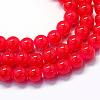 Baking Painted Imitation Jade Glass Round Bead Strands DGLA-Q021-4mm-05-1