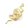Snake Aolly Rhinestone Brooches JEWB-V008-01LG-01-3