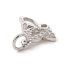 Brass Micro Pave Clear Cubic Zirconia Butterfly Charms ZIRC-F132-54P-3