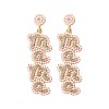 Mother's Day Alloy Rhinestone Dangle Stud Earrings WGC7371-01-2