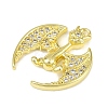 Brass Micro Pave Clear Cubic Zirconia Pendants KK-L238-04G-2