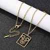 304 Stainless Steel Necklace NJEW-D330-01G-10-3