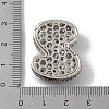 Rack Plating Brass Micro Pave Clear Cubic Zirconia Pendants ZIRC-U002-P-Z-3