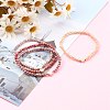 Electroplate Faceted Round Glass Beaded Bracelets BJEW-JB06124-5