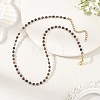 Natural Red Corundum/Ruby and Sapphire Faceted Flat Round Beaded Necklaces NJEW-JN06433-1