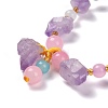 Nuggets Natural Amethyst Stretch Beaded Bracelets BJEW-H546-01-3