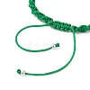Natural White Moonstone & West African Jade & Green Aventurine & Dyed Persian Jade Round Beads Braided Bead Bracelets for Women BJEW-JB12917-05-4
