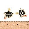 Graduation Season Brass Enamel Pendants KK-CBAF2EC-03G-A06-3