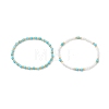 2Pcs 2 Style Natural Howlite & Glass Seed Round Beaded Stretch Bracelets Set for Women BJEW-JB09332-1