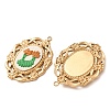 304 Stainless Steel & Cloth Embroidered Pendants FB-CBAFBAF-12G-01-3