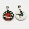 Mixed Flat Round Handmade Millefiori Glass Pendants LAMP-A147-07-2