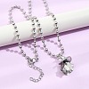 Brass Black Enamel Halloween Ghost Pendant Necklaces NJEW-B135-01A-P-1