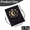 2Pcs Moon Printed Velvet Drawstring Storage Bags for Tarot Card ABAG-CN0001-79B-2