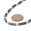 Natural Larvikite & Pearl & Crystal Rhinestone Beaded Necklace for Women NJEW-JN04209-05-3