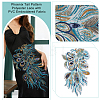 Phoenix Tail Pattern Polyester Lace with PVC Embroidered Fabric SENE-WH0003-38-4