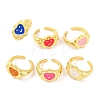 Brass Open Cuff Rings RJEW-U009-20G-1