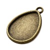 Flat Teardrop Alloy Pendant Cabochon Settings X-PALLOY-N0088-01AB-NF-2