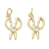 Brass Micro Pave Clear Cubic Zirconia Pendants KK-T085-11G-1