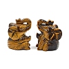 Natural Tiger Eye Carved Healing Elephant Figurines PW-WG51883-02-1