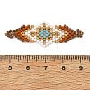 Glass MIYUKI Delica Beads Braided Connector Charms PALLOY-MZ01412-03-3