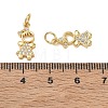 Brass Micro Pave Clear Cubic Zirconia Pendants CU-CBA9AFC-01G-32-3