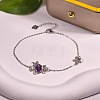 925 Sterling Silver & Cubic Zirconia & Quartz Link Bracelets FS-WGAB3DC-06-1