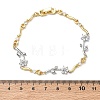 Brass Micro Pave Cubic Zirconia Link Chain Bracelets for Women BJEW-C156-04B-05GP-5