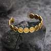 201 Stainless Steel Cuff Bangles for Women BJEW-T024-01A-G-1