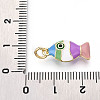 Brass and Enamel Pendants KK-T079-02B-G-3