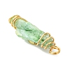 2Pcs Electroplated Natural Quartz Crystal Dyed Copper Wire Wrapped Pendants PALLOY-JF03172-01-5