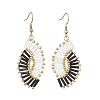 Glass Braided Beads Dangle Earrings EJEW-MZ00746-6