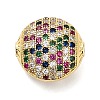 Brass Micro Pave Cubic Zirconia Beads KK-L229-023G-01-1