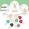 12Pcs 6 Colors Heart with Word Love Enamel Dangle Leverback Earrings EJEW-DC0001-26-4