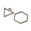 10Pcs Alloy Open Back Bezel Pendants and Links PALLOY-YWC0002-01-2