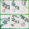 8Pcs 8 Style Synthetic Turquoise Starfish & Seed & Resin Beaded Double Layer Multi-strand Anklets Set AJEW-AN0001-03-3