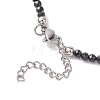 Brass and Faceted Round Natural Black Spinel Beaded Necklaces for Women NJEW-JN05657-02-5