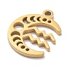 Real 18K Gold Plated 304 Stainless Steel Pendants STAS-R003-02G-03-2