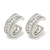 Brass Micro Pave Clear Cubic Zirconia Cuff Earrings EJEW-C104-078P-1