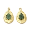 Natural African Jade Teardrop Charms STAS-J401-VC665-1