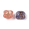 Picasso Baking Paint & Golden Metal Enlaced Glass Beads DGLA-T004-66M-2