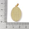 Rack Plating Brass Pave Shell Oval Pendants KK-U032-92G-05-3