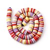 Handmade Polymer Clay Beads Strands CLAY-R089-8mm-T022-7