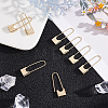 8Pcs Brass Safety Pin Shape Dangle Hoop Earrings for Men Women KK-AR0002-90-4