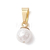 Wrinkle Textured Shell Pearl Round Charms PALLOY-JF05063-01-2