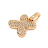 Brass Micro Pave Clear Cubic Zirconia Pendants KK-B099-01G-X-2