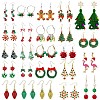 24 Pairs Christmas Theme Alloy Plastic Earrings Sets FS-WG6FBD6-25-1