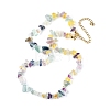 Natural Fluorite Chips Beaded Necklace NJEW-FZ00004-08-4