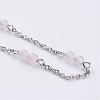 304 Stainless Steel Chain Anklets AJEW-AN00170-03-2