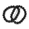 Natural Obsidian Round Beaded Stretch Bracelets GG-CBA12F1-02A-06-4