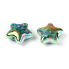 Christmas UV Plating Printed Opaque Acrylic Beads MACR-N018-06C-2